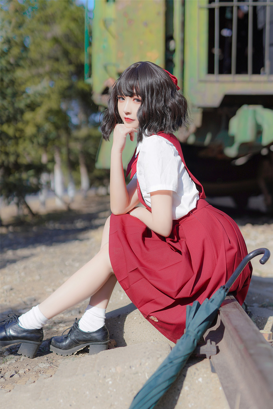 兔玩映画 VOL.049 红色JK裙 [42P] 精选